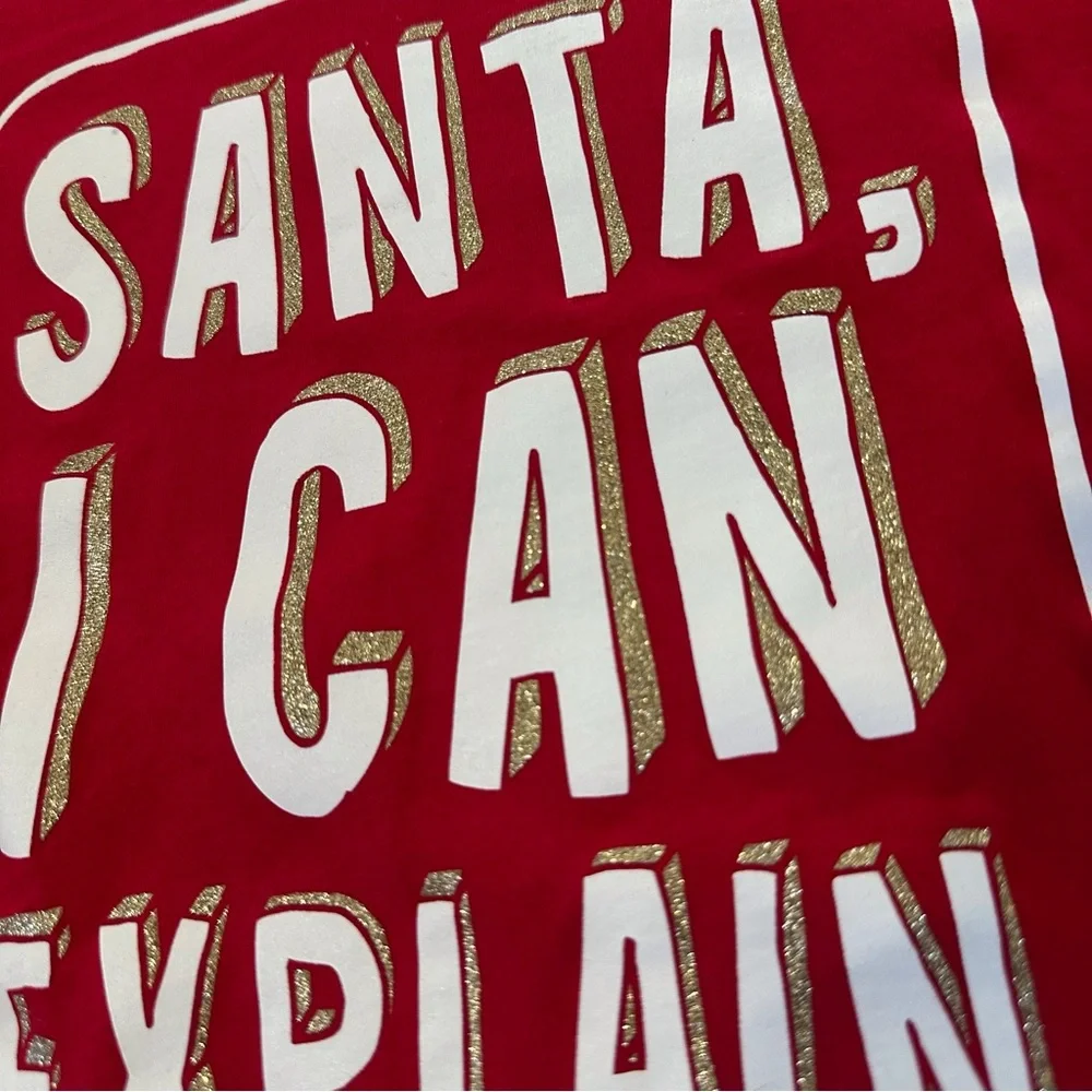 Oshkosh Originals Santa I CanExplain Holiday Graphic Tee Long Sleeve size 12